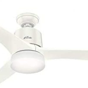 Hunter Symphony Indoor Wi-Fi Ceiling Fan with LED Light and Remote Control, 54″, White
