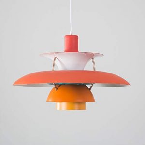 Samzim Pendant Light, Denmark Design Hanging Light Fixture, Mid Century (Hues of Orange)