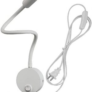 BRILLRAYDO 3W LED Light Picture Lamp Fixture Flexible Pipe with Button Plug-in White Finish Warm White