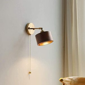 YYUNG Southeast Asia Wall Sconces Iron Wood Lamp Minimalist Simplicity Wall Mounted Spot Light Suitable for Bedroom,Corridor,Bar,Cafe Decorative Lighting Sconce (Size : C)
