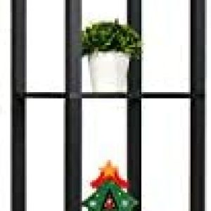 ARTETHYS Tall Shelf Floor Lamp – Standing Led Lamp with Display Shelves, Wooden Frame Light with White Linen Shade for Living Room Bedroom (Black)