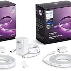 Philips Hue 2-Pack Bluetooth Smart Lightstrip Plus 2m/6ft Base Kit with Plug, (Voice Compatible with Amazon Alexa, Apple Homekit and Google Home), White (555334-2)