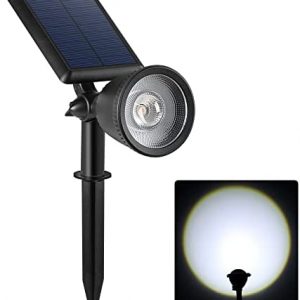 FALOVE Solar Spot Lights Outdoor, IP68 Waterproof Solar Powered Outdoor Lights Sunset Projection Lamp, 2 Modes Solar Landscape Lights Wall / in Ground Light Auto On/Off for Yard Garden Tree Flag