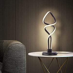 LMiSQ LED Table Lamp 18W Modern Table Lamp 3 Color Warm White Light Dimmable Bedside Lamp 15.7 inch Tall Cool Lamps for Nightstand Bedroom Living Room Office Dorm