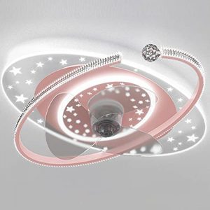 KMYX LED Dimmable Kids Roomceiling Light with Fan Modern Smart Lighting and Ceiling Fans with Led Light and Remote Control Ceiling Fan Light Invisible Fashion Mute Chandelier with Electric Fan