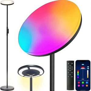 Keepsmile Multicolor and White Light Floor Lamp,Smart App Modern Double Side Lighting Standing Lamp Bright Floor Lamp for Living Room Dimmable Angle Adjustable Floor Lamps Led Floor Lamp for Bedroom