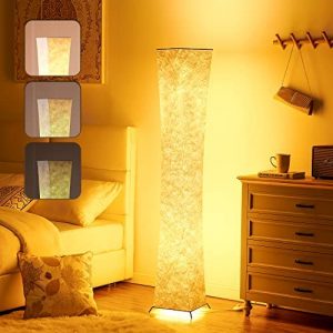 Floor Lamp, chiphy Dimmable 64″ Tall Led Lamp, 3 Levels Adjustable Brightness 12W/2 LED Bulbs(2400 LM 100W Equivalent) and White Tyvek Lamp Shade, Modern and Contemporary for Living Room and Kids Room