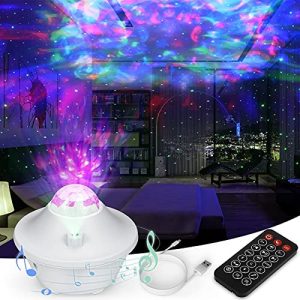 Avokadol Star Projector,2 in 1 Galaxy Light Projector for Bedroom,14 Lighting Effects LED Ocean Wave with Remote Control Night Light Bluetooth Music Speaker for Kids Teen Adults,Party/Home Theater.