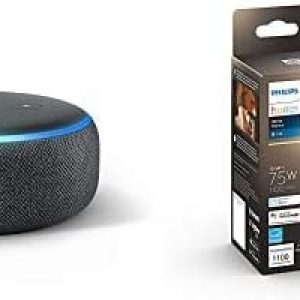 Echo Dot (3rd Gen) | Charcoal with Philips Hue White Smart Bulb