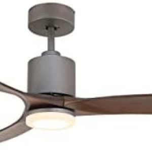 Forno Maison Elite VOCE Curva 66-Inch Large Smart Ceiling Fan with App/Remote/Voice Control – Indoor Ceiling Fan with Solid Wood Blades, Dimmable LED Light and 90-Speed DC Motor, Black Walnut