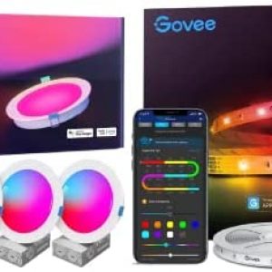 Govee RGBIC LED Strip Lights Bundle Smart Recessed Lighting 6 Inch 4 Pack