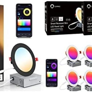 Smart Recessed Lighting Ultra-Thin 4 Inch Black+Smart Recessed Lighting Ultra-Thin 4 Inch